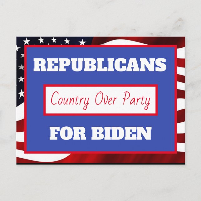 Republicans for Joe Biden, Country Over Party Postcard (Front)