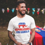 Republicans for Kamala Harris Elephant T-Shirt<br><div class="desc">Republicans for Kamala Harris t-shirt with the red and blue Republican elephant. Conservatives voting for Kamala for president in the 2024 election.</div>