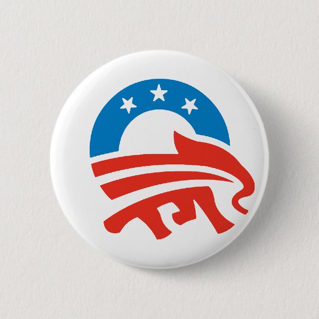 Republicans for Obama 6 Cm Round Badge (Front)