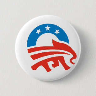 Republicans for Obama 6 Cm Round Badge