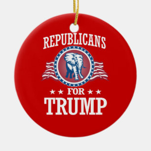 REPUBLICANS FOR TRUMP CERAMIC TREE DECORATION