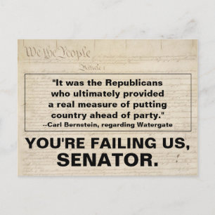 Republicans Senator Have to Put Country Over Party Invitation Postcard