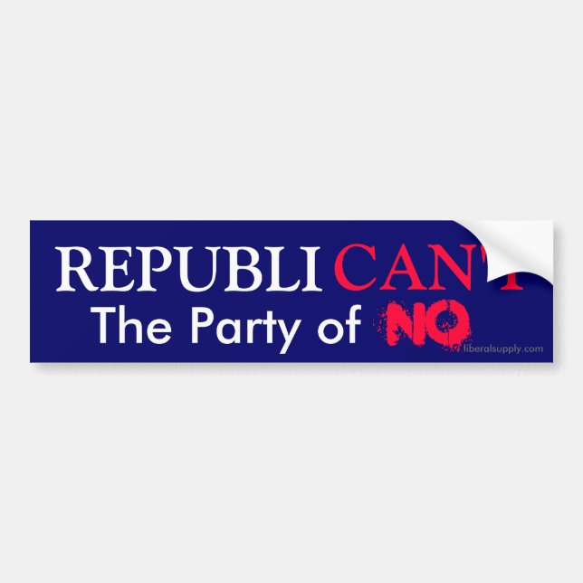 REPUBLICAN'T BUMPER STICKER (Front)