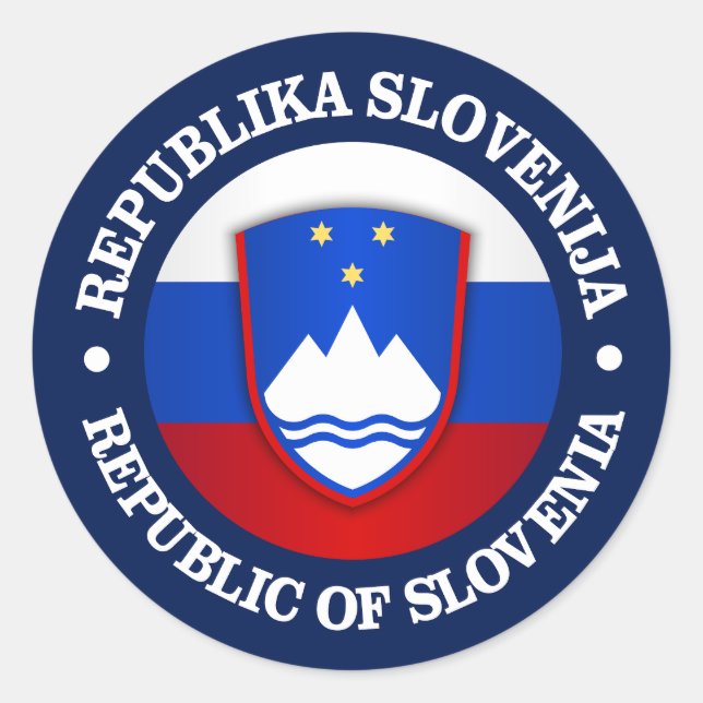 Republika Slovenija Classic Round Sticker (Front)