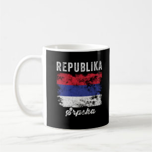 Republika Srpska Flag Distressed Coffee Mug