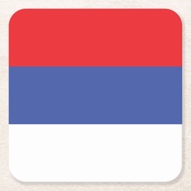 Republika Srpska Flag Square Paper Coaster (Front)