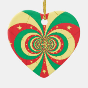 République du Cameroun five-pointed star Ceramic Tree Decoration