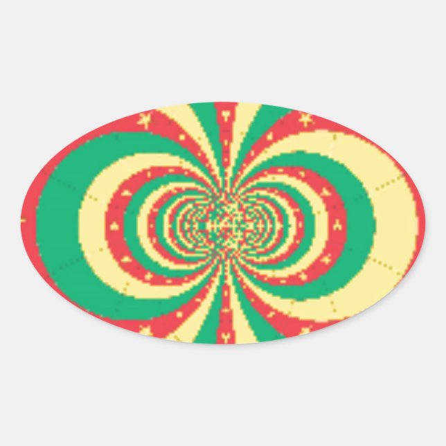 République du Cameroun five-pointed star Oval Sticker (Front)