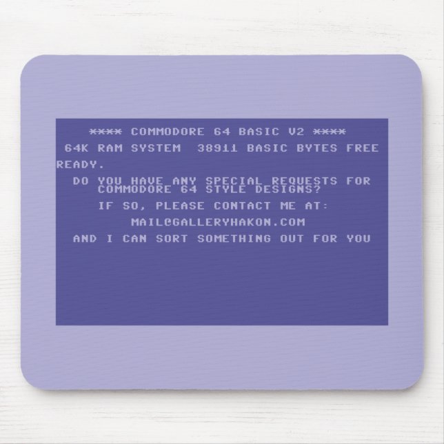 Request Your Custom Commodore 64 Design Mouse Mat (Front)