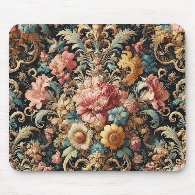 Requiem for Arcana – Gothic Floral Design Mouse Mat (Front)