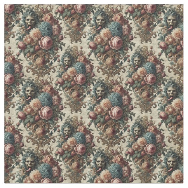 Requiem Rhapsody – Gothic Dense Tile Fabric (Close Up)