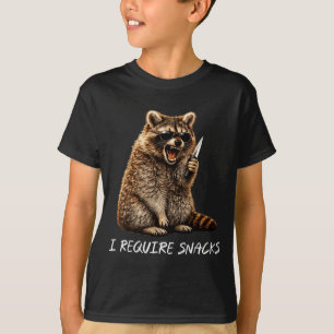 Require snacks racoon funny animal meme men women T-Shirt