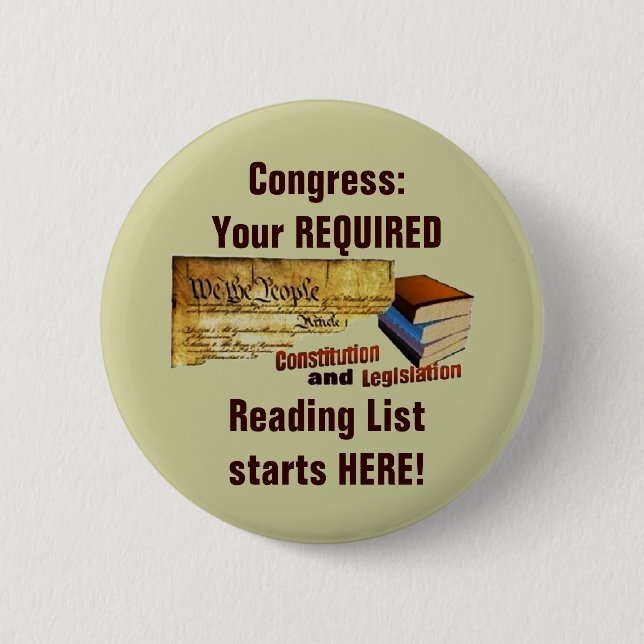 Required Reading 6 Cm Round Badge (Front)