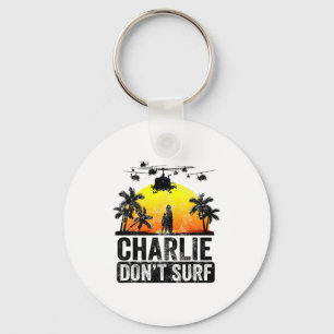Rertro Vintage Charlie Dont Surf  Key Ring