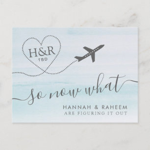 Rescheduling Beach Wedding Funny TBD Announcement Postcard