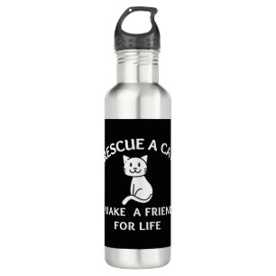 Rescue A Cat Make A Friend For Life 710 Ml Water Bottle