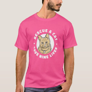 Rescue A Cat Save Nine Lives Cat Owner Animals Kit T-Shirt