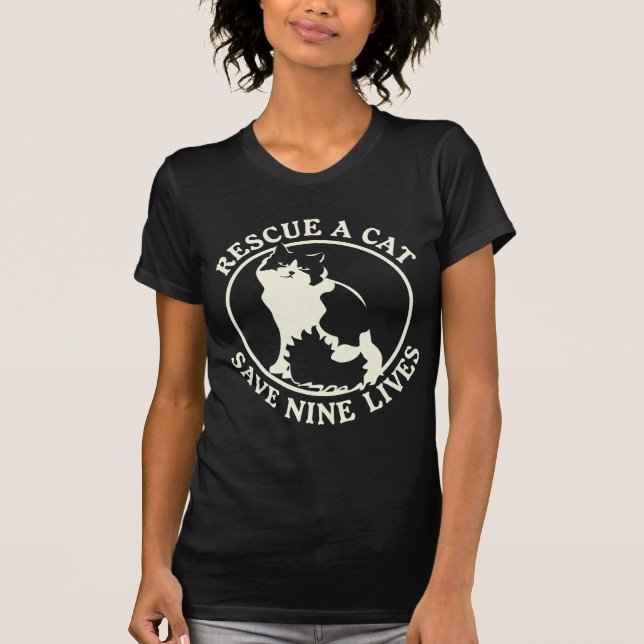 Rescue a Cat, Save Nine Lives T-Shirt (Front)