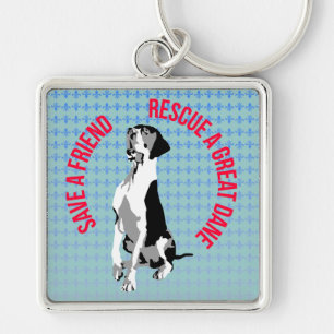 Rescue a Great Dane Key Ring
