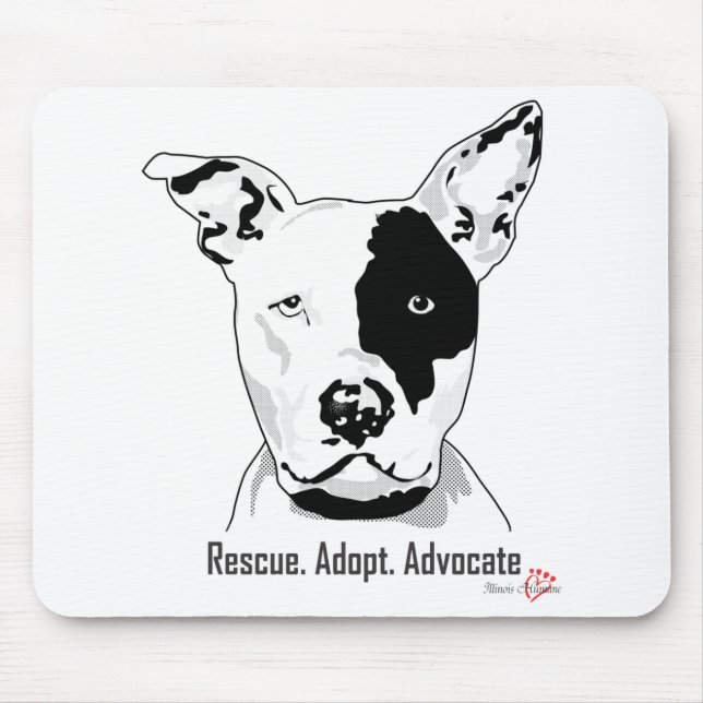 Rescue. Adopt. Advocate Mouse Pad (Front)