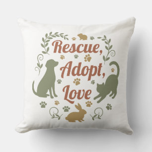 Rescue, Adopt, Love Cushion