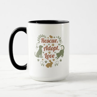 Rescue, Adopt, Love Mug