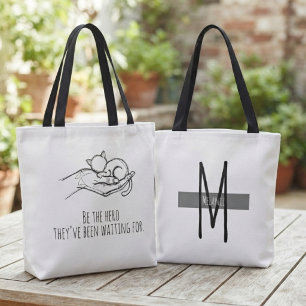 Rescue Advocate Pet Adoption   Minimalist Line Art Tote Bag