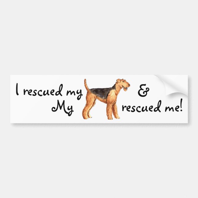 Rescue Airedale Bumper Sticker (Front)