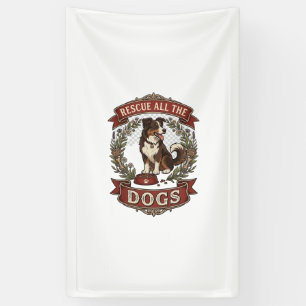 Rescue All Dogs Dog Floral Wreath Ribbon_1 Banner