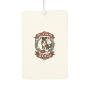 Rescue All Dogs Dog Floral Wreath Ribbon_1 Car Air Freshener