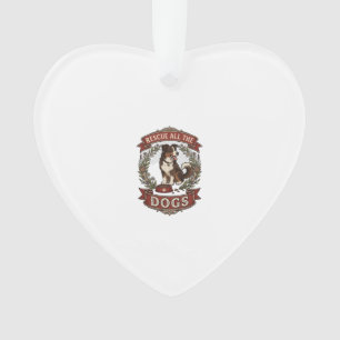 Rescue All Dogs Dog Floral Wreath Ribbon_1 Ornament