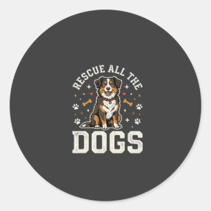 Rescue All The Dogs Vintage Dog Classic Round Sticker