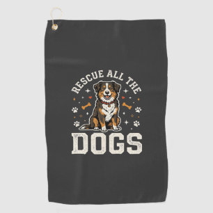 Rescue All The Dogs Vintage Dog Golf Towel