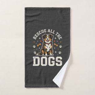 Rescue All The Dogs Vintage Dog Hand Towel