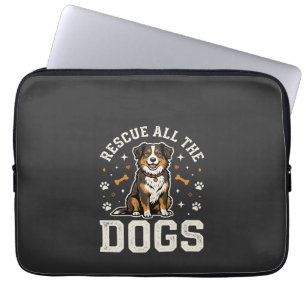 Rescue All The Dogs Vintage Dog Laptop Sleeve