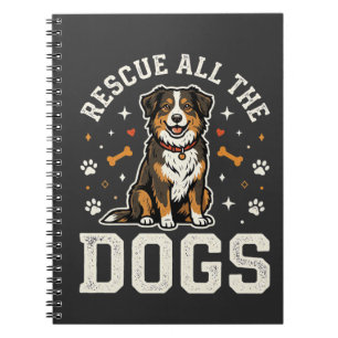 Rescue All The Dogs Vintage Dog Notebook