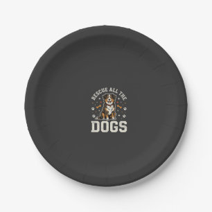 Rescue All The Dogs Vintage Dog Paper Plate