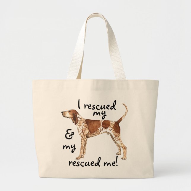 Rescue American English Coonhound Large Tote Bag (Front)