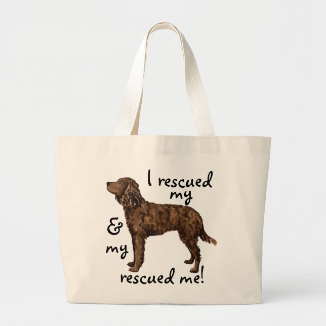 Rescue American Water Spaniel Large Tote Bag (Front)