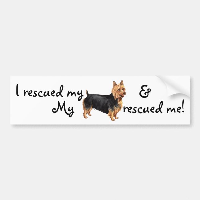 Rescue Australian Terrier Bumper Sticker (Front)