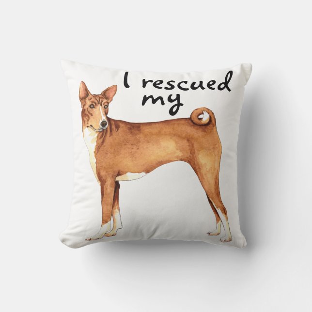Rescue Basenji Cushion (Front)