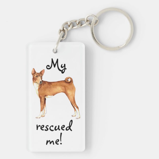Rescue Basenji Key Ring (Back)