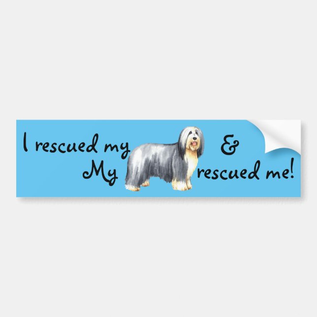 Rescue Bearded Collie Bumper Sticker (Front)