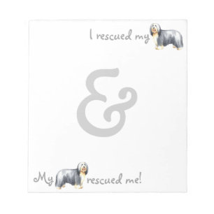 Rescue Bearded Collie Notepad
