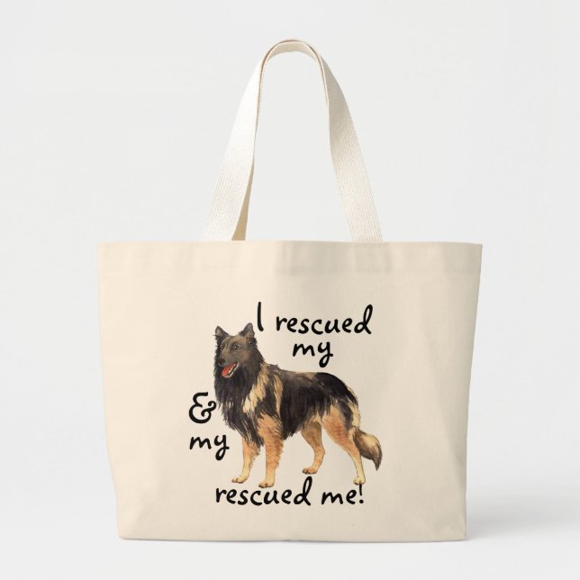 Rescue Belgian Tervuren Large Tote Bag (Front)