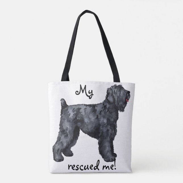 Rescue Black Russian Terrier Tote Bag (Back)