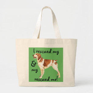 Rescue Brittany Large Tote Bag
