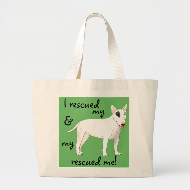 Rescue Bull Terrier Large Tote Bag (Front)