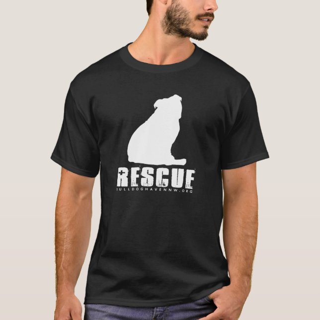 RESCUE BULLDOG (by Bulldog Haven NW) T-Shirt (Front)