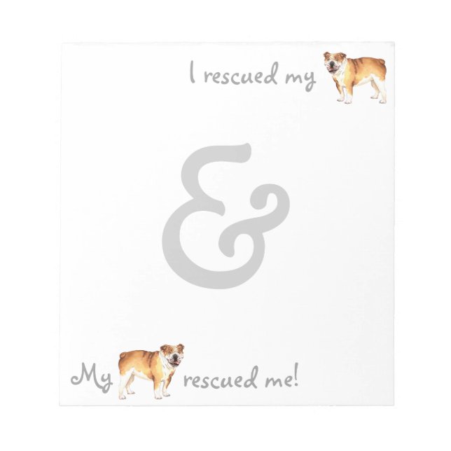 Rescue Bulldog Notepad (Front)